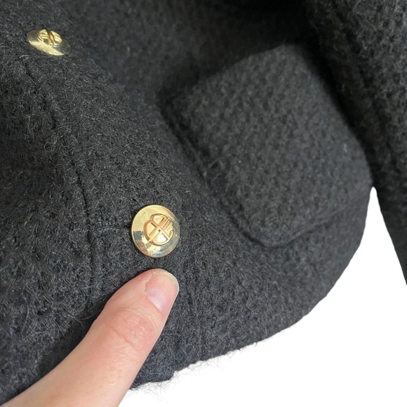 ANINE BING Anitta Black Boucle Tweed Jacket with Gold Buttons - Picture 7 of 11